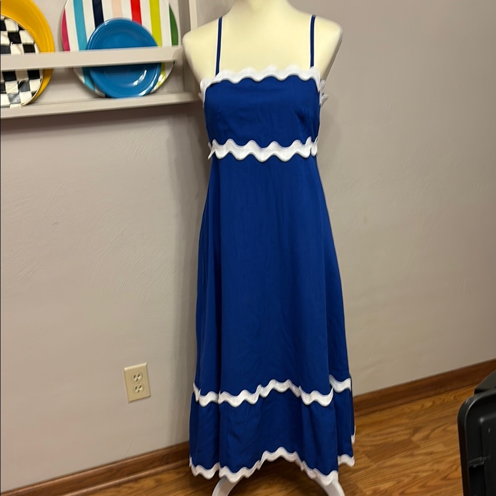 Royal Blue and White Maxi Dress